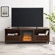 preview thumbnail 3 of 17, Middlebrook Hilla 70-inch Modern Fireplace TV Stand Dark Walnut
