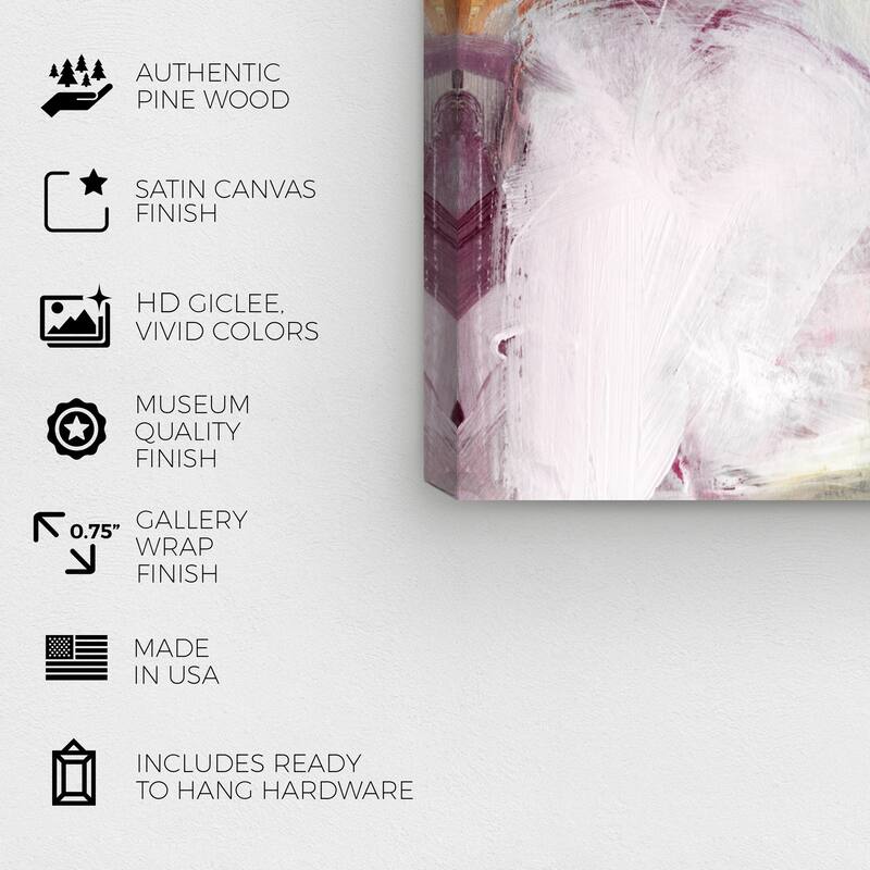 Wynwood Studio Canvas Abstract Blushing Blossoms Pink and Modern & Contemporary Wall Art Canvas Print