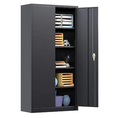 71 inch Metal Garage Storage Cabinet with Locking Doors and Adjustable Shelves