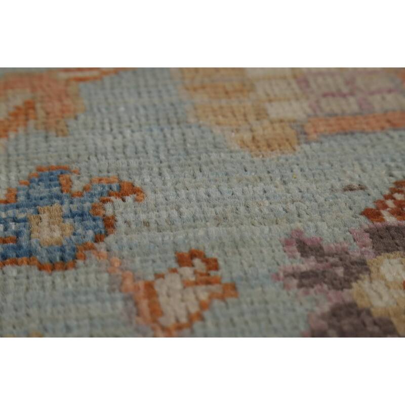 Vegetable Dye Oushak Turkish Area Rug Hand-Knotted Wool Carpet - 8'2" x 9'8"