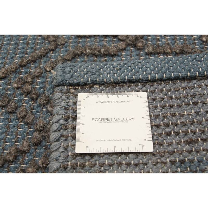 ECARPETGALLERY Braid weave Sienna Blue Wool Rug - 5'1 x 7'3