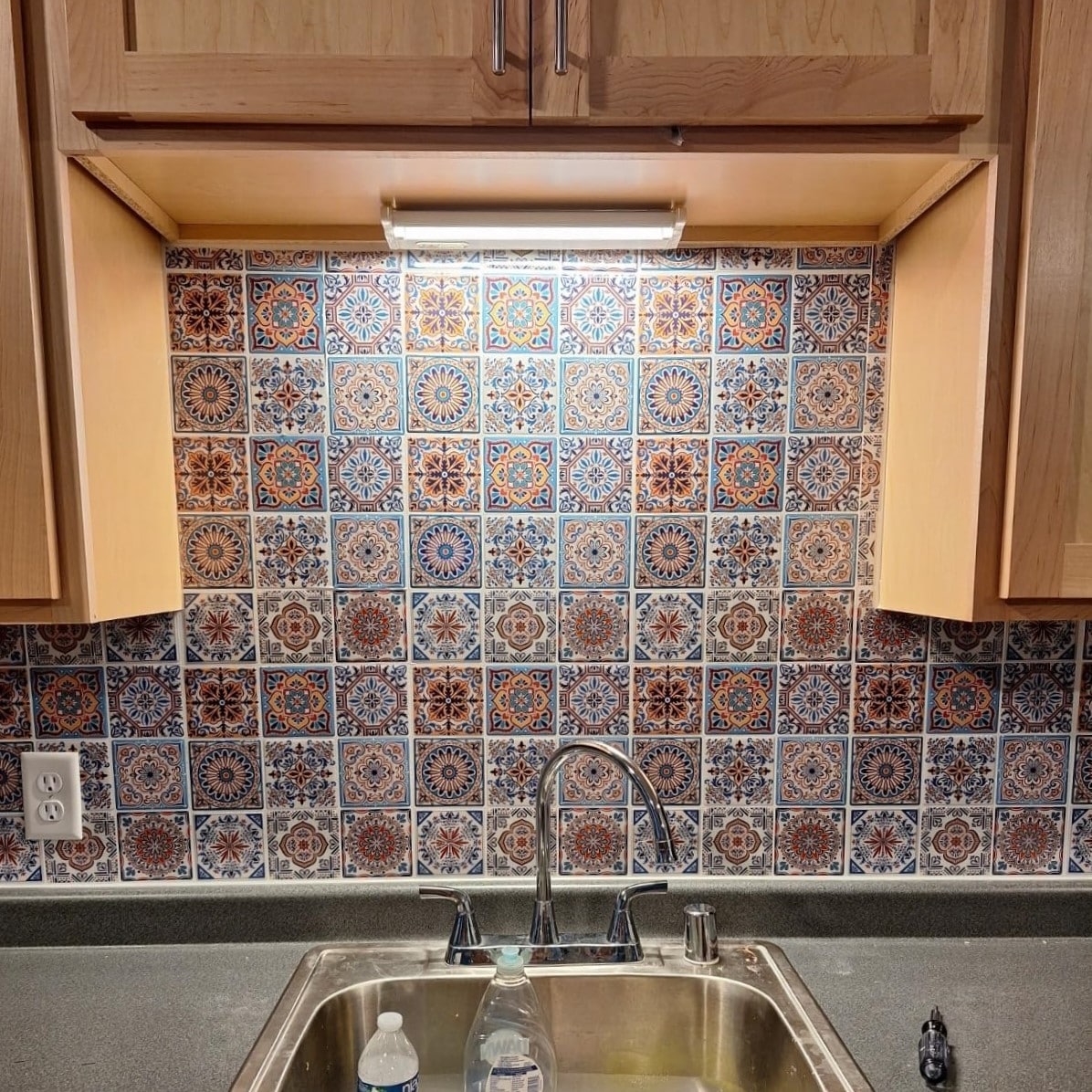 Art3d 11.8''X11.8'' Peel and Stick Backsplash Tile Stickers, Colorful Talavera Mexican Tile,(10 Sheets)
