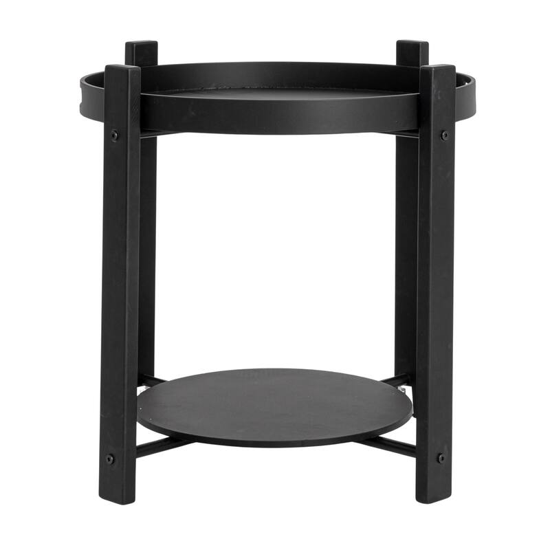 Fir Wood and Metal Tray Table