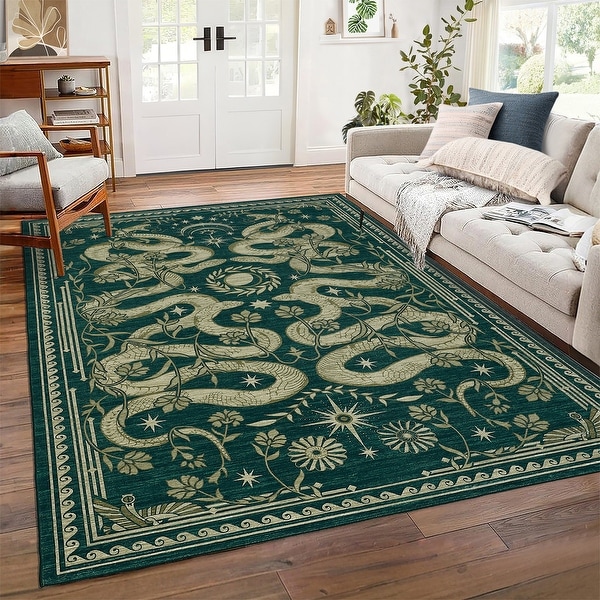 Garvee Animal Print Gothic Washable Area Rug - On Sale - Bed Bath