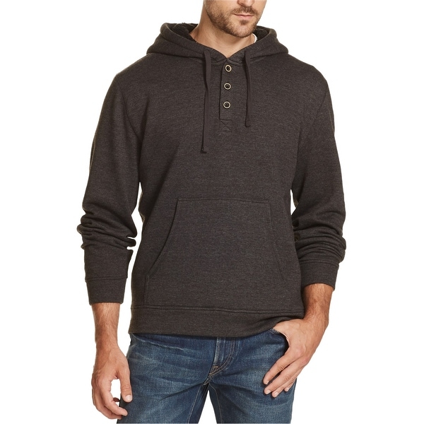 Weatherproof Mens 1/4 Button Hoodie Sweatshirt. Opens flyout.