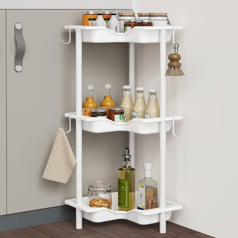 Corner Shelf Stand - 13.6"D x 10"W x27.7"H