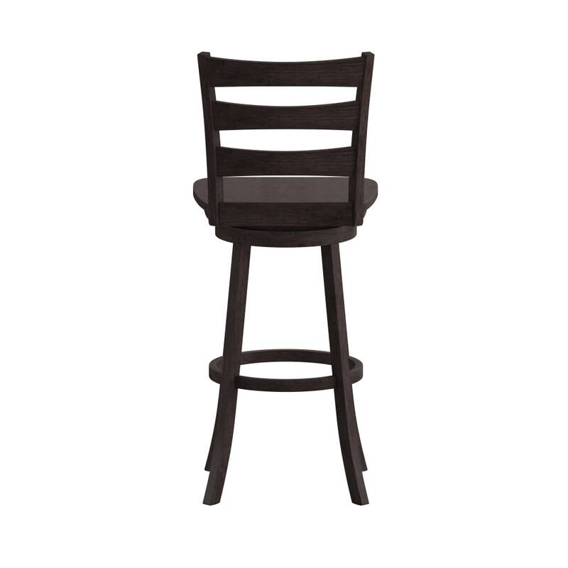 Commercial Grade Traditional Ladderback Wooden Swivel Barstool