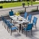 preview thumbnail 67 of 174, Patio Dining Set, Outdoor Dining Table and Chairs Set with Textilene Chairs, Adjustable Umbrella Hole for Garden, Backyard