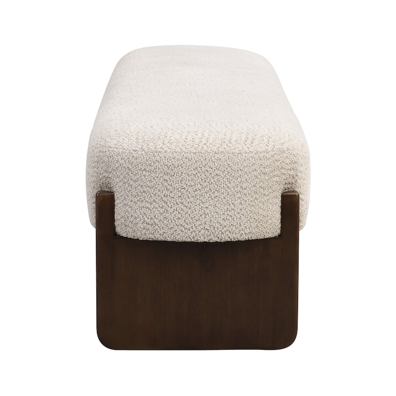 Christopher Knight Home - Gazena Beige Large Ottoman Bench with Rubberwood Base - 64" W x 18.5" D x 18.5" H