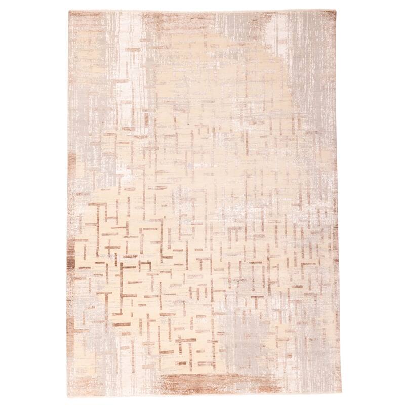 ECARPETGALLERY Hand-knotted Legacy Cream Silk, Wool Rug - 9'11 x 14'0