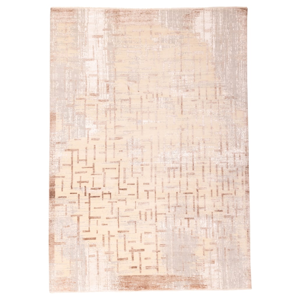 ECARPETGALLERY Hand-knotted Legacy Cream Silk, Wool Rug - 9'11 x 14'0