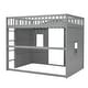 preview thumbnail 17 of 22, Full Size House Loft Bed With Ladder-Gray