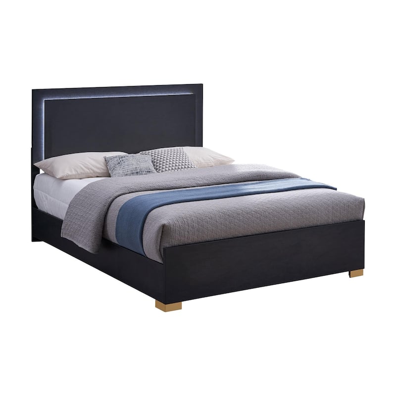 Medici Black LED Headboard Bed