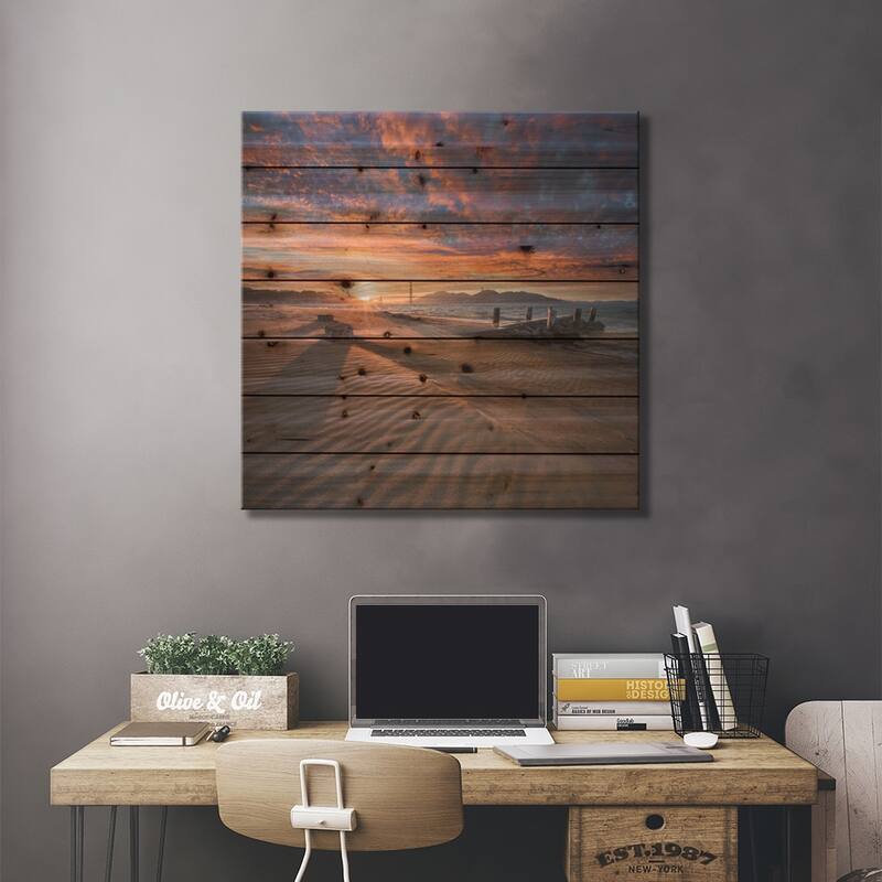 Composed Print On Wood by Dave Gordon - Multi-Color