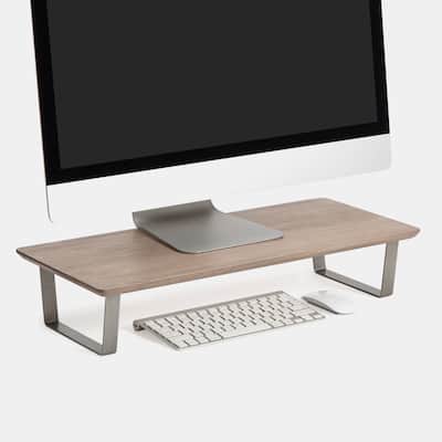 Jani Wood Monitor Stand Riser Desk - Ergonomic Design Stand, Desktop Organizer Table for Home, Office Workspace, Gaming Desk