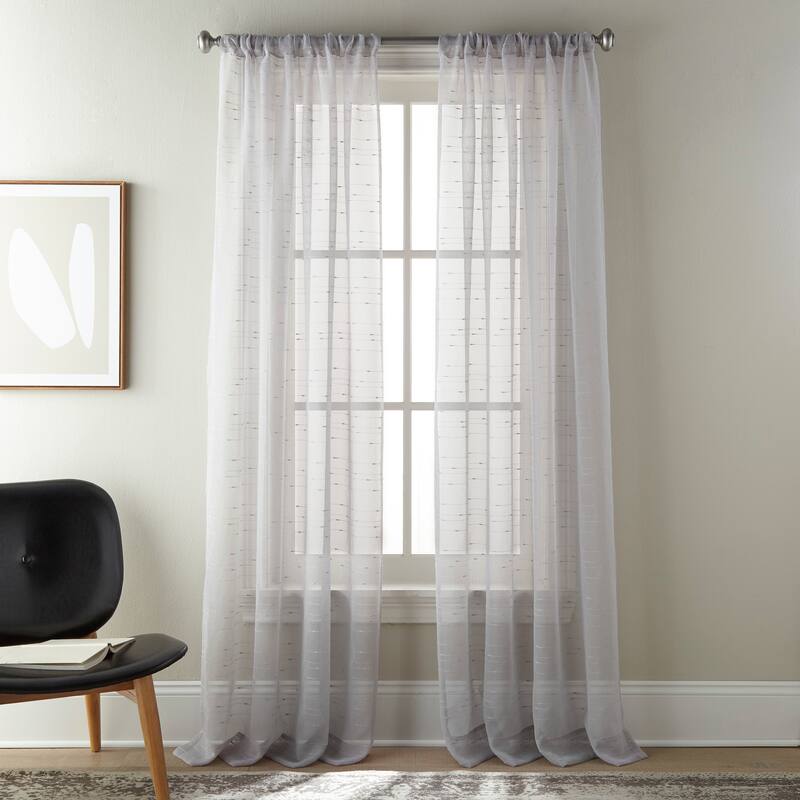 Nanshing Emma Semi-Sheer Rod Pocket Curtain Panel Pair - 50" x 84" - Grey