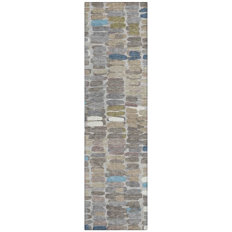 Machine Washable Indoor/ Outdoor Modern Caps Chantille Rug