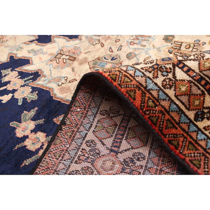 ECARPETGALLERY Hand-knotted Anatolian Vintage Dark Navy Wool Rug - 4'8 x 9'9