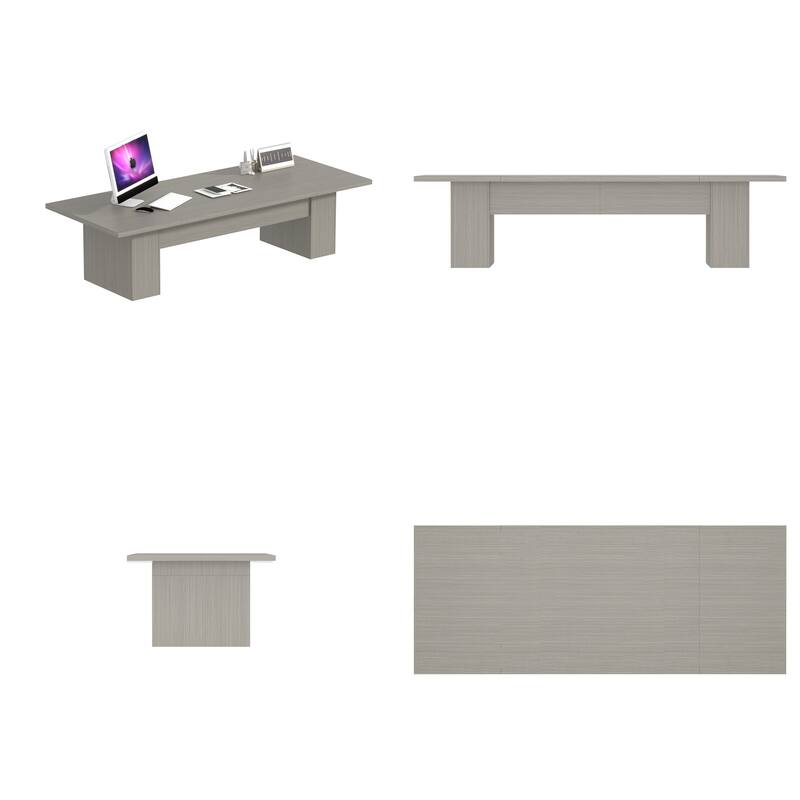 118.1" Large Conference Table, Modern Executive Office Desk with Heavy Duty Wood Base, Seats 8–10 Dining Table