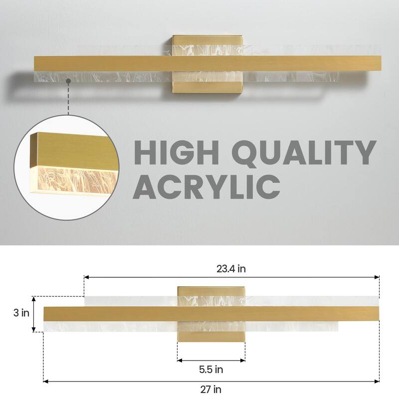 Modern Bathroom Vanity Light 24 inch Dimmable LED Bath Bar Light Fixtures Over Mirror - Wall Sconce