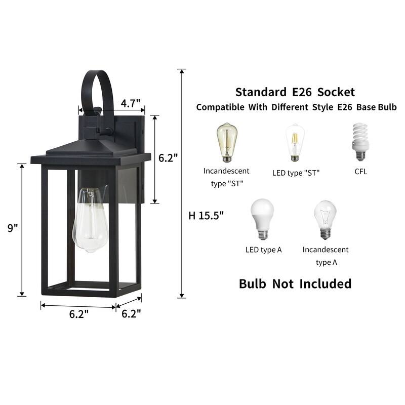 KAWOTI Black Outdoor Wall Sconces and Pendant Light