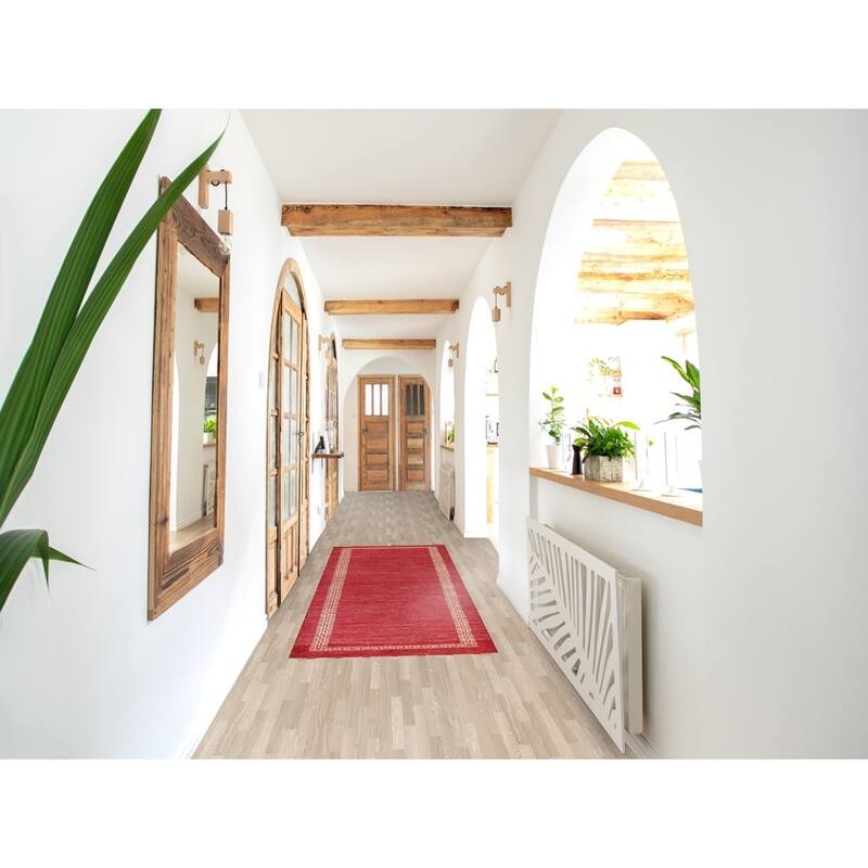 Bordered Gabbeh Kashkoli Oriental Runner Rug Hand-knotted Wool Carpet - 2'7" x 8'10"