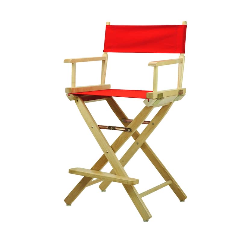 Natural Finish 24-inch Director's Chair - Red