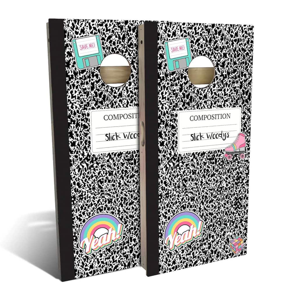 90s Notebook Outdoor Cornhole Board Set