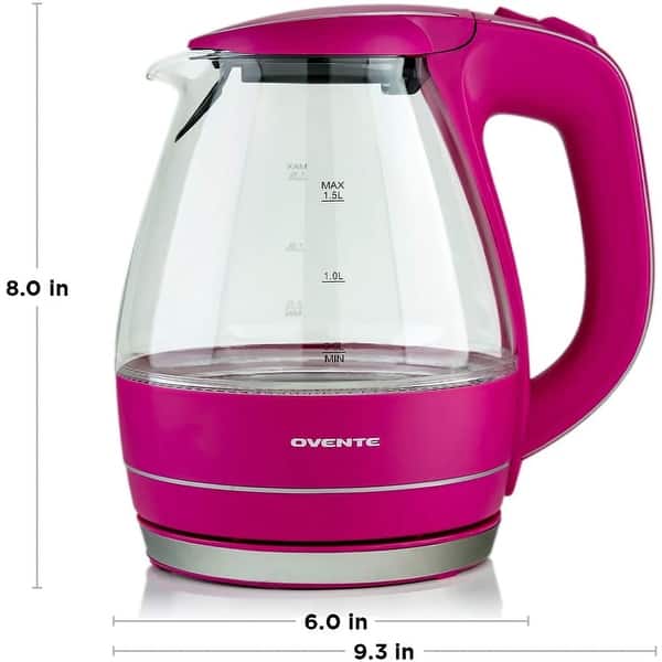 Electric Hot Water Kettle 1.7 Liter with LED Light, 1100 Watt BPA-Free  Portable