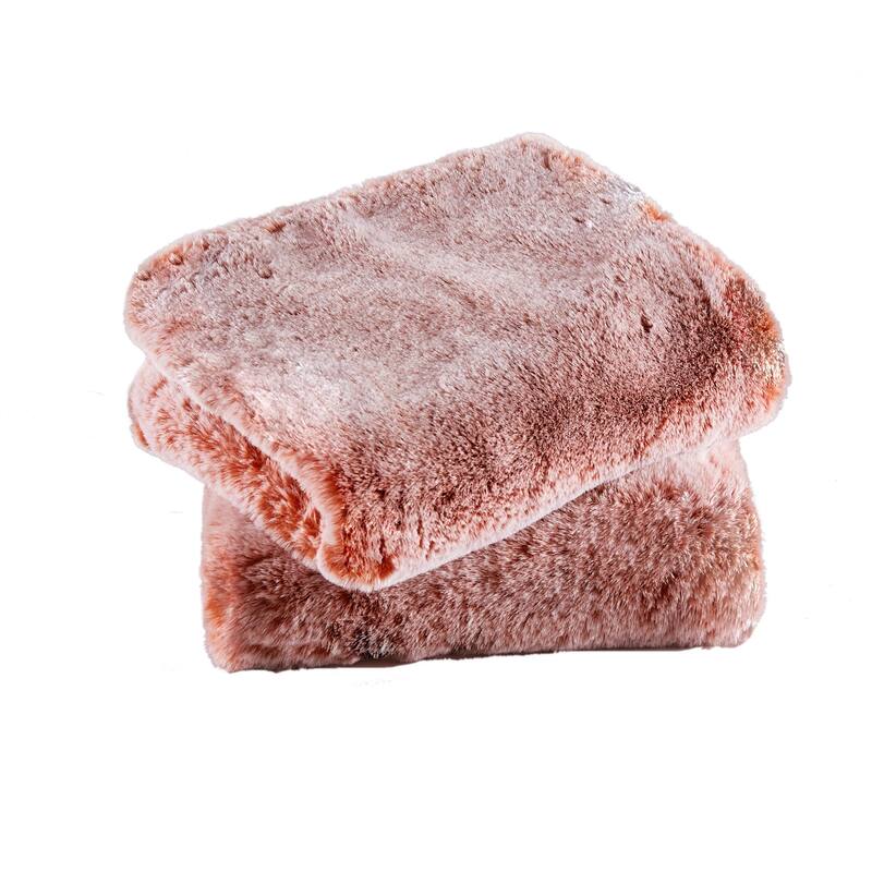 Serenta Heavy Fauxfur Pillow Shell 2 PC Set, NO INSERT - 20" x 20" - Burnt Orange