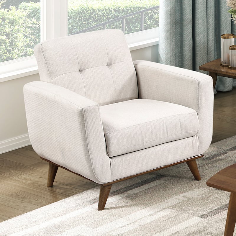 Fremont & Park Everett 35.5" Textured Fabric Accent Chair - Tufted Chair Back