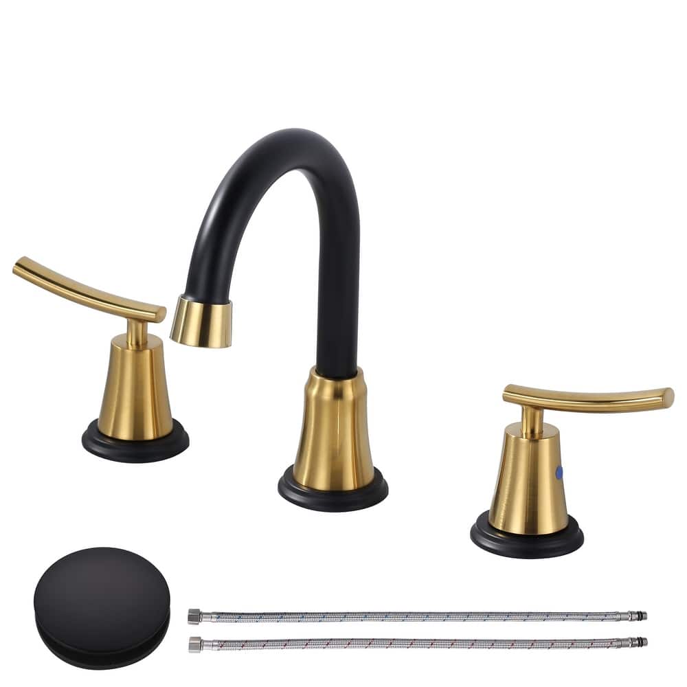 WOWOW 8 in. Widespread Double Handle Bathroom Sink Faucet