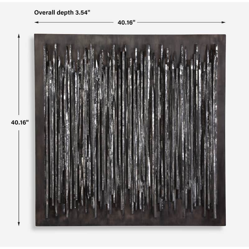 Wooden Square Wall Decor - 40" - Fossil Gray