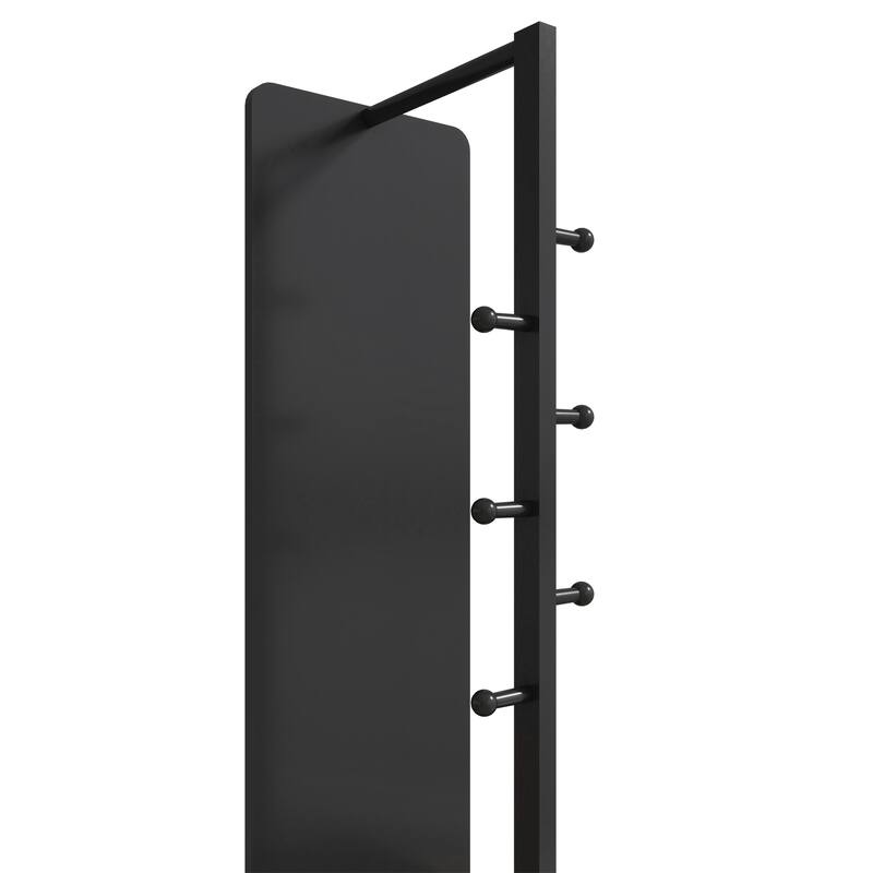 360°Rotating Multifunctional Coat Rack with Full Length Mirror and Hook