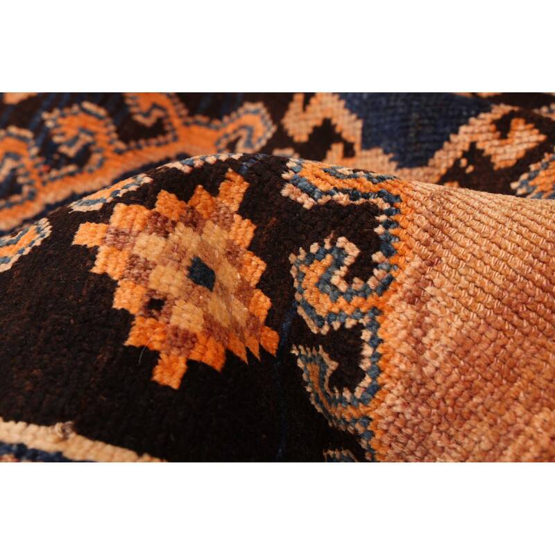 ECARPETGALLERY Hand-knotted Melis Vintage Black, Tan Wool Rug - 3'8 x 6'7