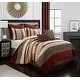 preview thumbnail 22 of 41, Nanshing Avalon Trellis 8-Piece Moroccan Print Comforter Set Taupe/Berry - California King