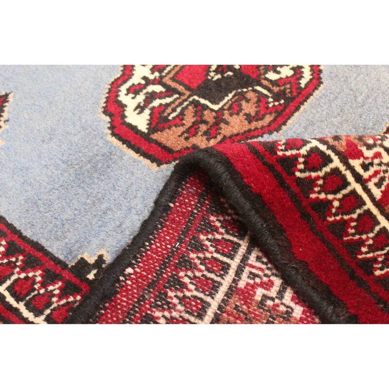 ECARPETGALLERY Hand-knotted Teimani Blue Wool Rug - 4'2 x 6'3