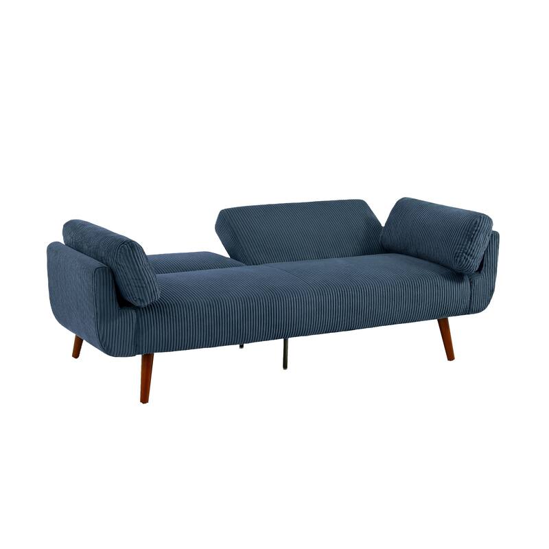 73.3" Wide Modern Corduroy Convertible Sleeper Sofa 3-position Loveseat