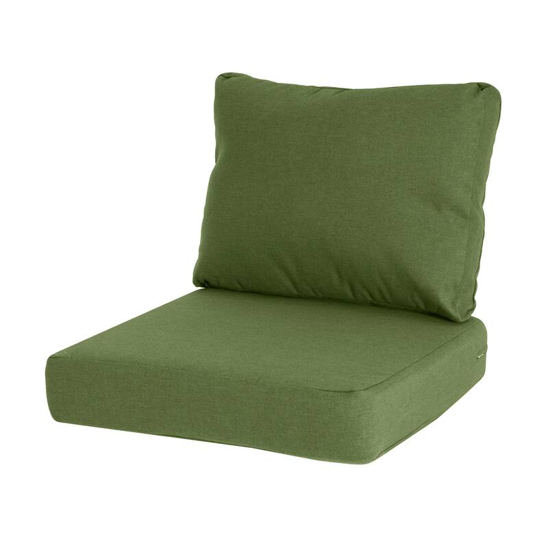 Roomfitters Noah Outdoor Club Chair Cushion Set with 5 Inch Thick Padding, Water Repellent Fabric