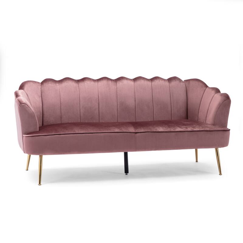 Reitz Glam Velvet Shell 3 Seater Sofa by Christopher Knight Home - 76.25" L x 29.25" W x 33.50" H