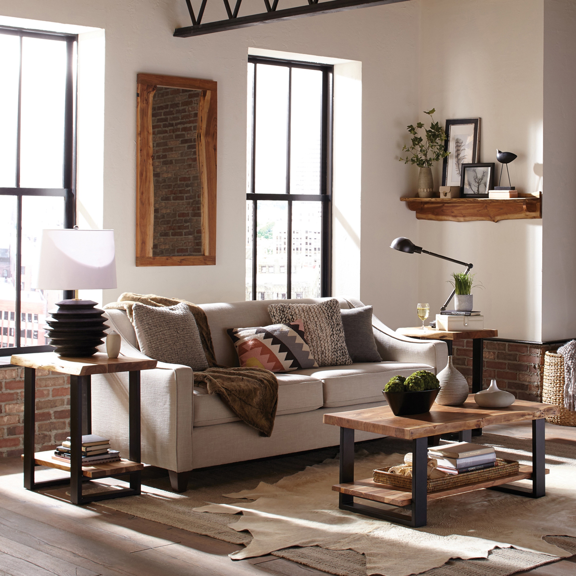 teak live edge coffee table