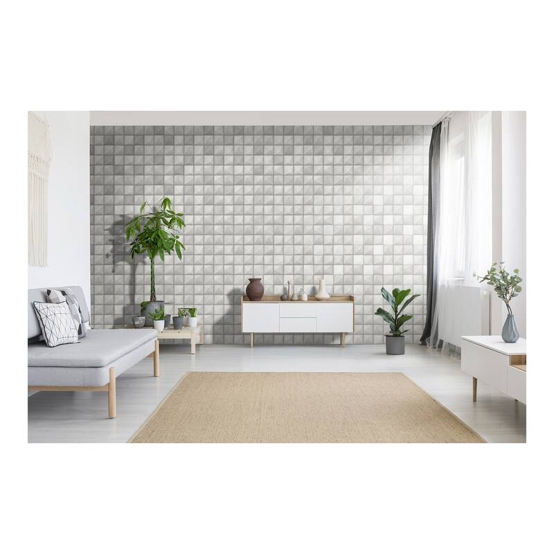 Advantage Dax Grey 3D Geometric Wallpaper - 20.9 x 396 x 0.025