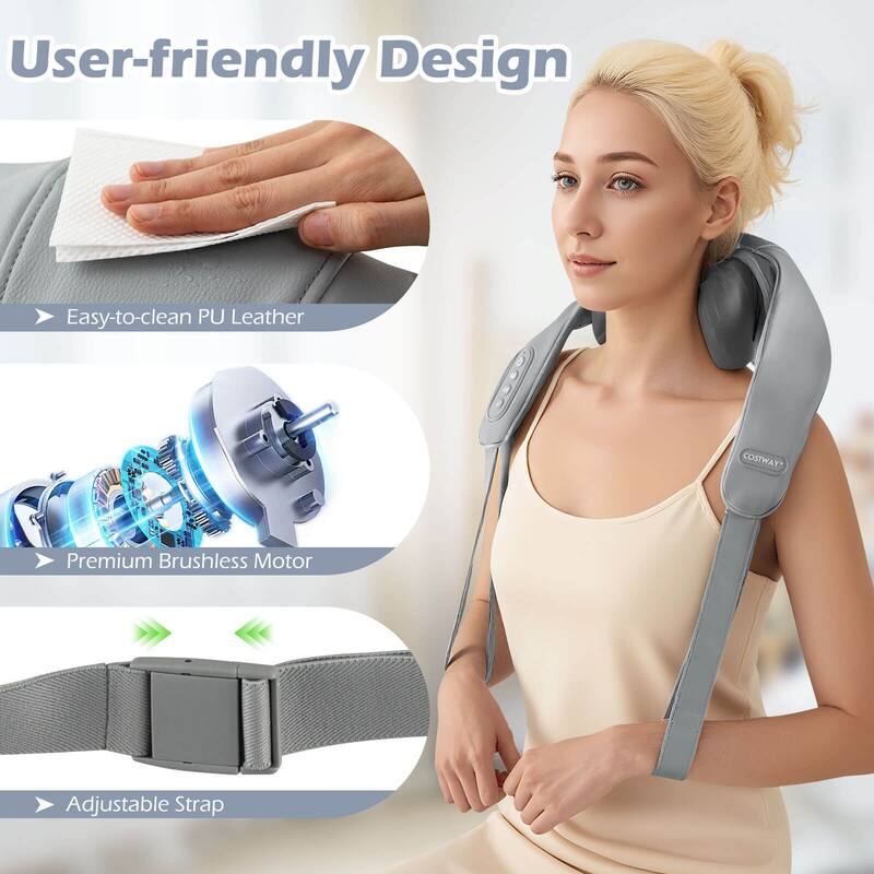 Costway Neck Shoulder Massager with 2 Heating Levels & Adjustable - See Details