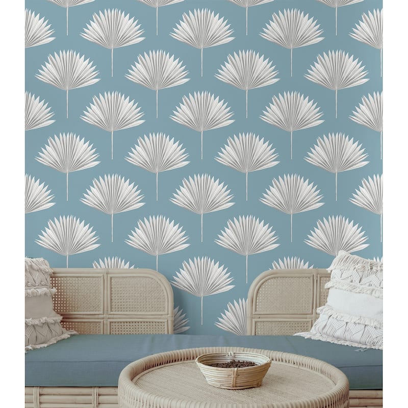 NextWall Tropical Fan Palm Peel and Stick Wallpaper