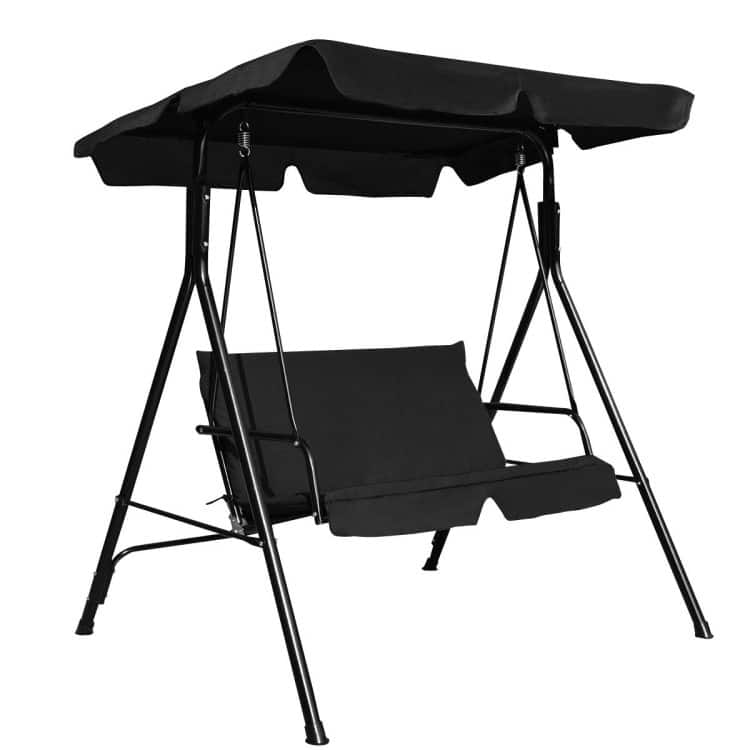 2 Person Weather Resistant Canopy Swing for Porch Garden Backyard Lawn - 55.0" x 43.5" x 60.5" (L x W x H)