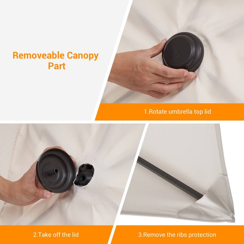 BONOSUKI Patio Rectangular Market Umbrella with Tilt and Crank