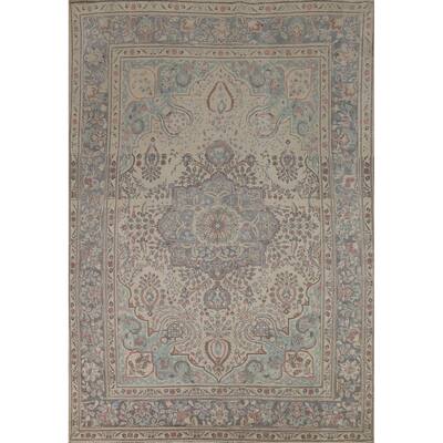 Floral Tabriz Persian Area Rug Hand-Knotted Traditional Wool Carpet - 8'1"x 11'1"