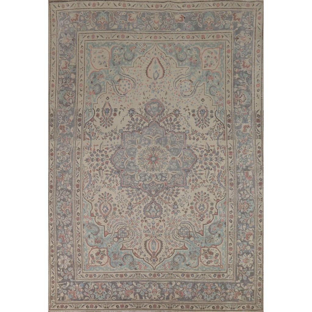 Floral Tabriz Persian Area Rug Hand-Knotted Traditional Wool Carpet - 8'1"x 11'1"