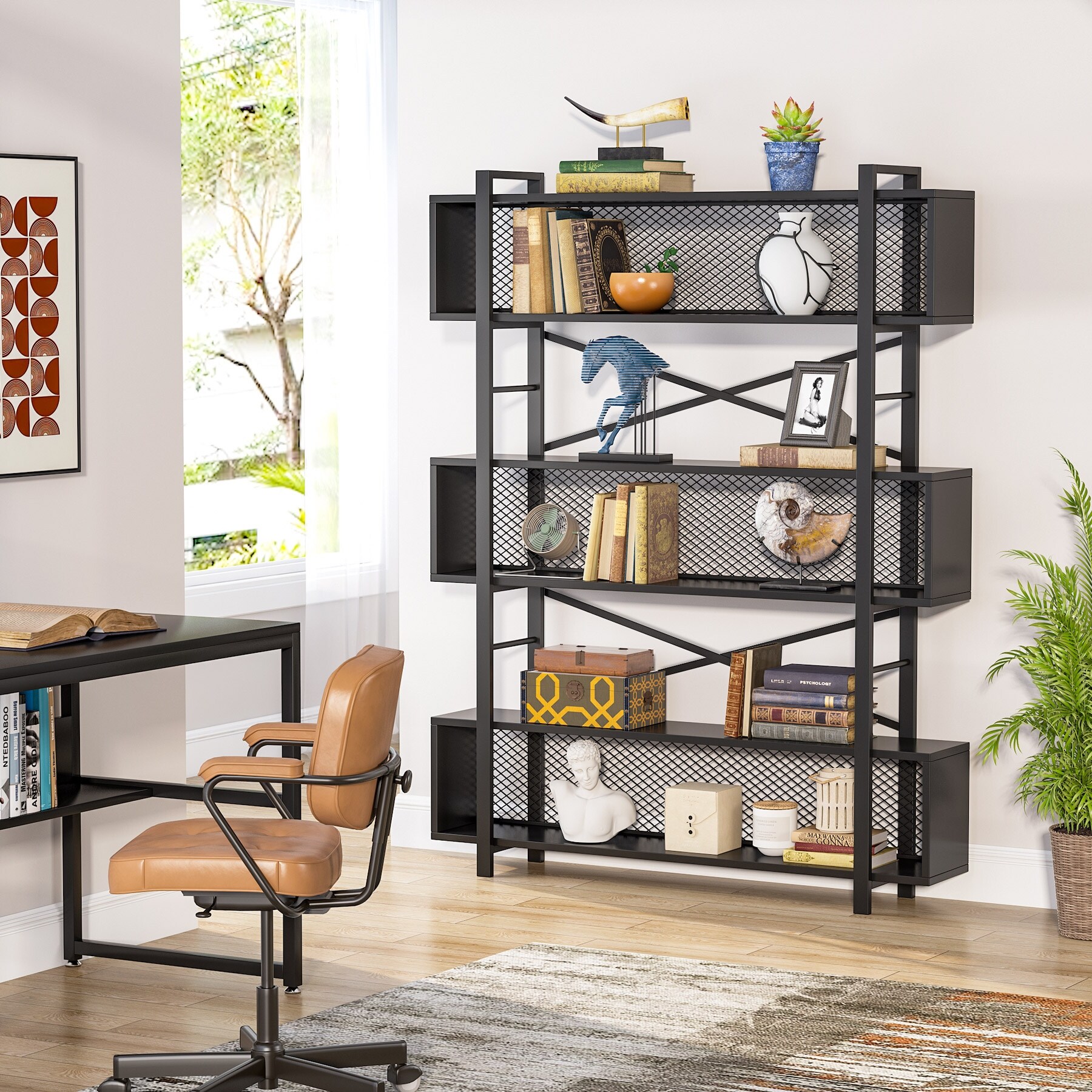Details about   6 Tier Wood Bookshelf Organizer Bookcase Shelving Storage Display Rack Shelf_NEW 