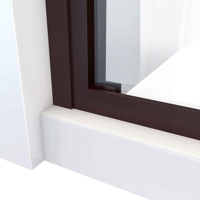 DreamLine Duet Plus 44-48 in. W x 72 in. H Semi-Frameless Bypass Sliding Shower Door in Oil Rubbed Bronze